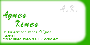 agnes kincs business card